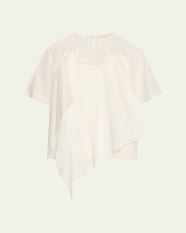 Shantung And Crinkled Satin T-Shirt